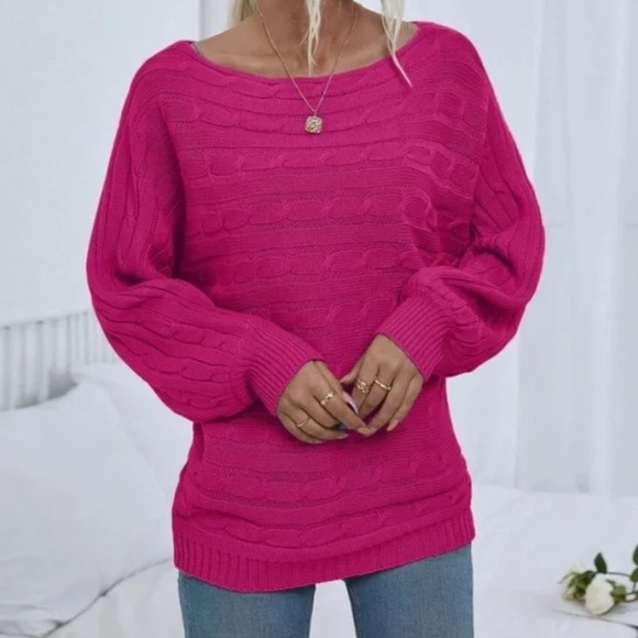 Luxe Cozy Cable Knit Oversized Sweater Top - Picture 12 of 14